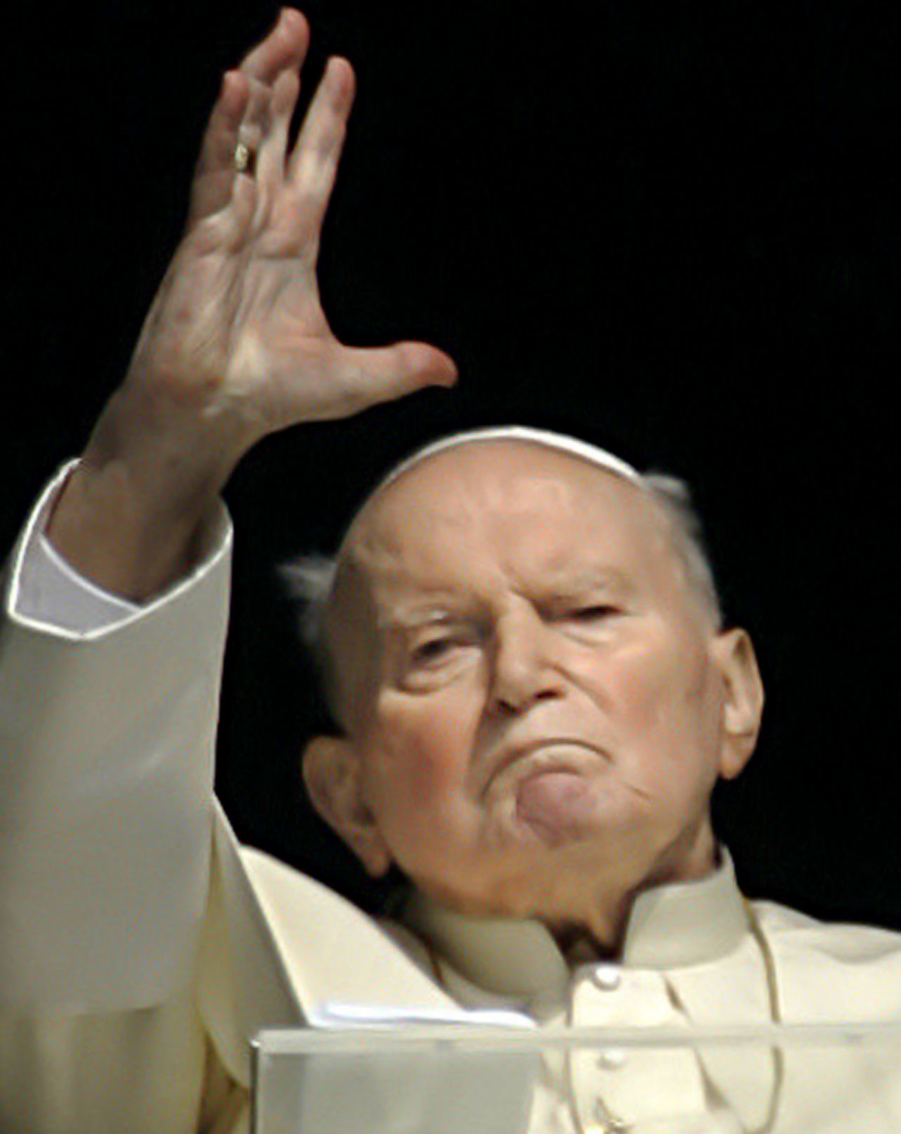 2005: Pope John Paul II's last public appearance